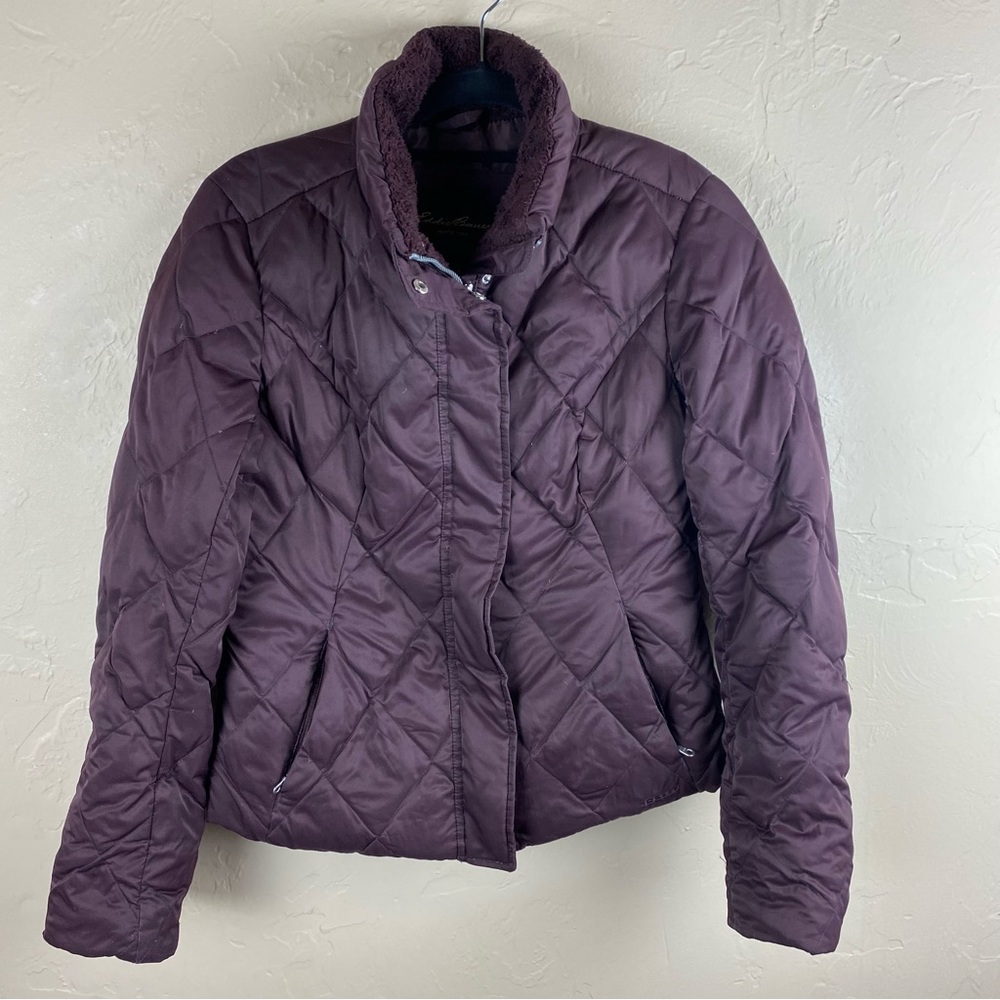Eddie Bauer Goose Down Jacket EB650 Purple Puffer Coat Women’s size XS